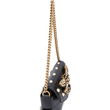 Gucci Black Leather Queen Margaret Bee Shoulder Bag