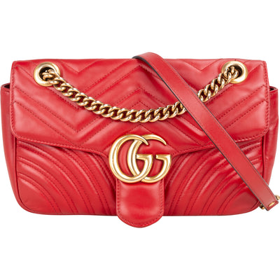 Gucci Quilted Leather Marmont GG Crossbody Bag