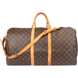 Louis Vuitton Canvas Monogram Keepall 55 Bandouliere