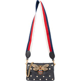 Gucci Black Leather Queen Margaret Bee Shoulder Bag