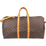 Louis Vuitton Canvas Monogram Keepall 55 Bandouliere