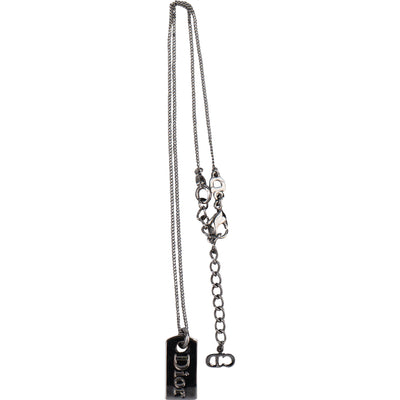 Christian Dior Space Grey Dog Tag Necklace