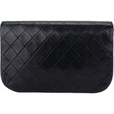 Chanel Quilted Lambskin 24K Gold Halfmoon Double Flap Shoulder Bag