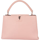 Louis Vuitton Rose Leather Capucines MM Handbag