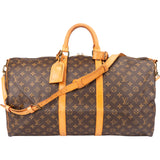 Louis Vuitton Canvas Monogram Keepall 55 Bandouliere