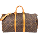 Louis Vuitton Canvas Monogram Keepall 55 Bandouliere