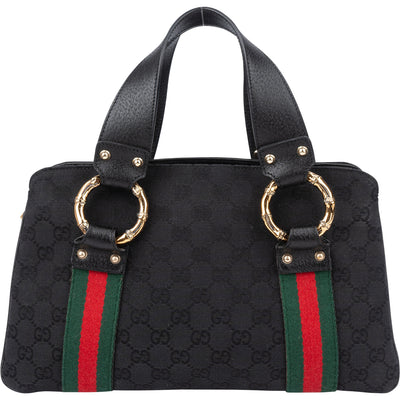 Gucci GG Monogram Bamboo Handbag