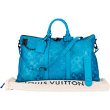 Louis Vuitton Blue Turquiose 2020 Triagle Keepall 50 Bandouliere