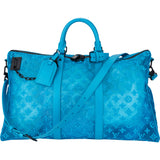 Louis Vuitton Blue Turquiose 2020 Triagle Keepall 50 Bandouliere