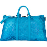 Louis Vuitton Blue Turquiose 2020 Triagle Keepall 50 Bandouliere