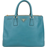 Prada Blue Saffiano Leather Galleria Handbag
