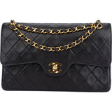 Chanel Quilted Lambskin 24K Gold Double Flap Shoulder Bag