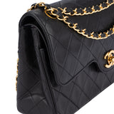 Chanel Quilted Lambskin 24K Gold Double Flap Shoulder Bag