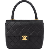 Chanel Quilted Lambskin 24K Gold Single Flap Handbag