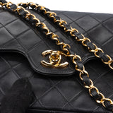 Chanel Quilted Lambskin 24K Gold Double Flap Shoulder Bag