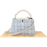 Louis Vuitton Bleu Blanco Tweed Capucines BB Handbag - vintageandkickz