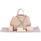 Miu Miu Quilted Leather Crystal City Handbag