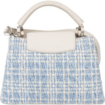 Louis Vuitton Bleu Blanco Tweed Capucines BB Handbag - vintageandkickz