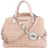 Miu Miu Quilted Leather Crystal City Handbag