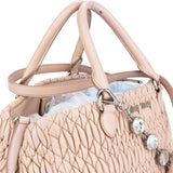 Miu Miu Quilted Leather Crystal City Handbag