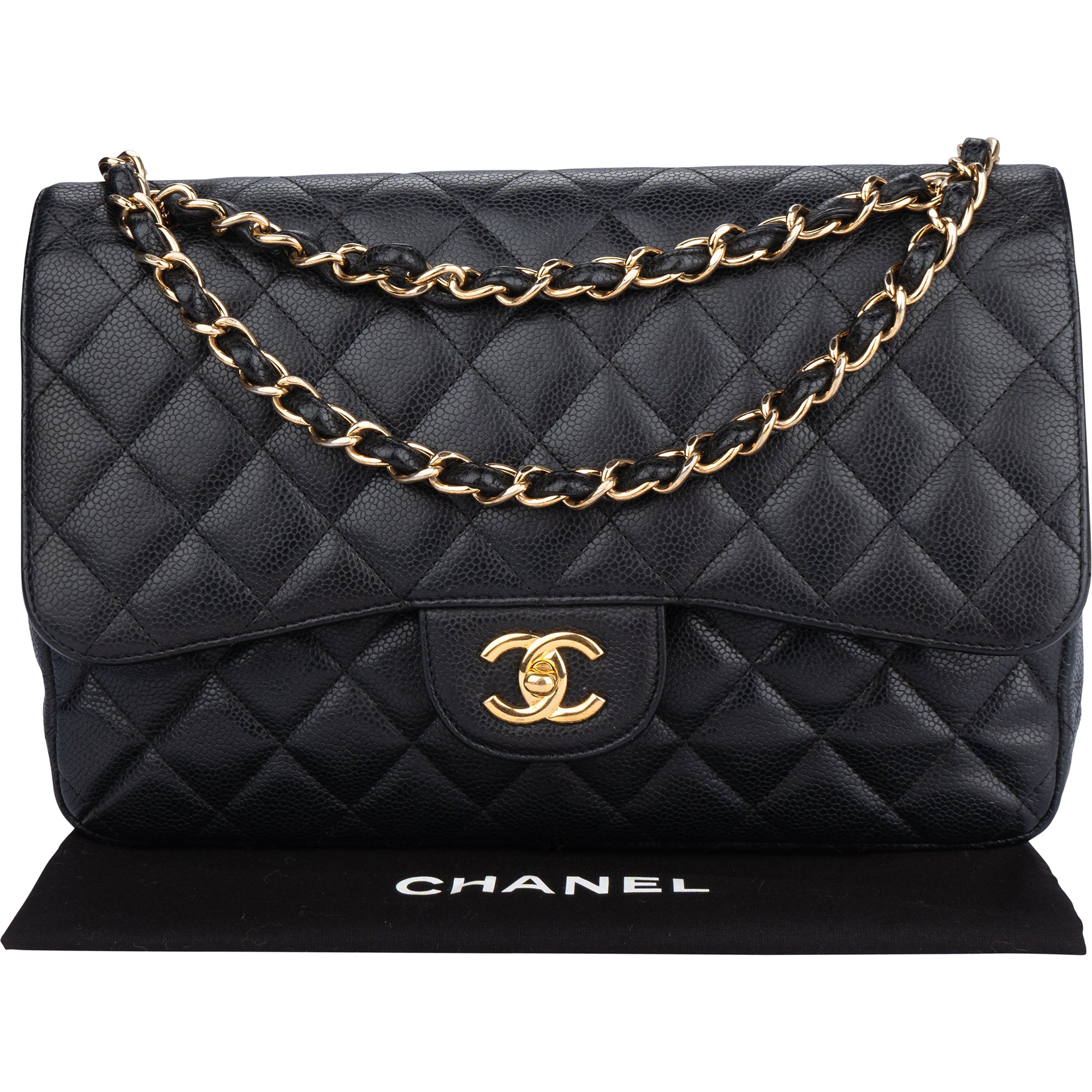 Chanel jumbo flap bag caviar sale