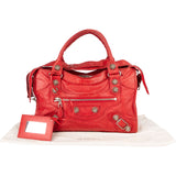 Balenciaga Red Leather City Handbag