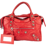 Balenciaga Red Leather City Handbag