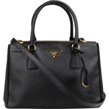 Prada Black Saffiano Leather Galleria Handbag