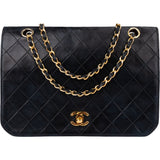 Chanel Quilted Lambskin 24K Gold Single Flap Crossbody Bag