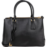 Prada Black Saffiano Leather Galleria Handbag