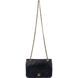 Chanel Quilted Lambskin 24K Gold Single Flap Crossbody Bag