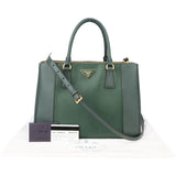 Prada Green Saffiano Leather Galleria Handbag