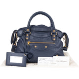 Balenciaga Blue Leather City Handbag