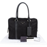 Prada Black Nylon Triangle Business Handbag