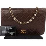 Chanel Quilted Lambskin 24K Gold Single Flap Shoulder Bag