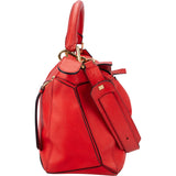 Loewe Rouge Leather Big Puzzle Handbag