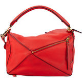 Loewe Rouge Leather Big Puzzle Handbag