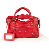 Balenciaga Red Leather City Handbag