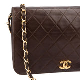 Chanel Quilted Lambskin 24K Gold Single Flap Shoulder Bag
