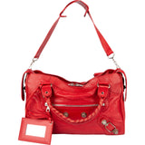 Balenciaga Red Leather City Handbag