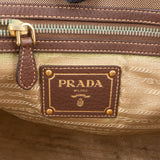 Prada Brown Jacquard City Shoulder Bag