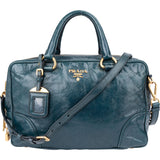 Prada Blue Leather City Handbag