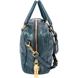 Prada Blue Leather City Handbag