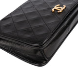 Chanel Quilted Lambskin 24K Gold Single Flap Crossbody Bag