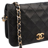 Chanel Quilted Lambskin 24K Gold Single Flap Crossbody Bag