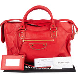 Balenciaga Red Leather City Handbag