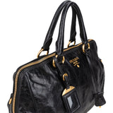 Prada Black Leather Vitello Handbag