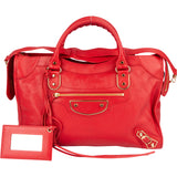 Balenciaga Red Leather City Handbag