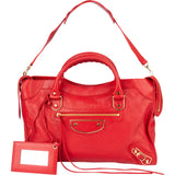 Balenciaga Red Leather City Handbag