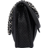 Chanel Perforated Lambskin Palladium Single Flap Crossbody Bag